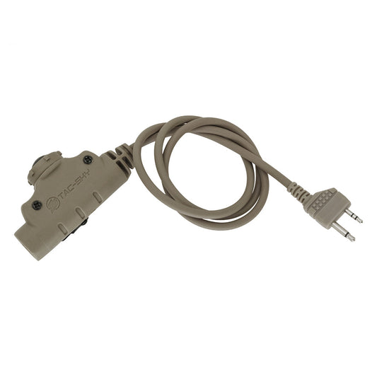 TS TAC-SKY Tactical Headset Adapter V2 PTT Push to Talk Adapter Compatible with Midlan 2 Pin Plug Radio