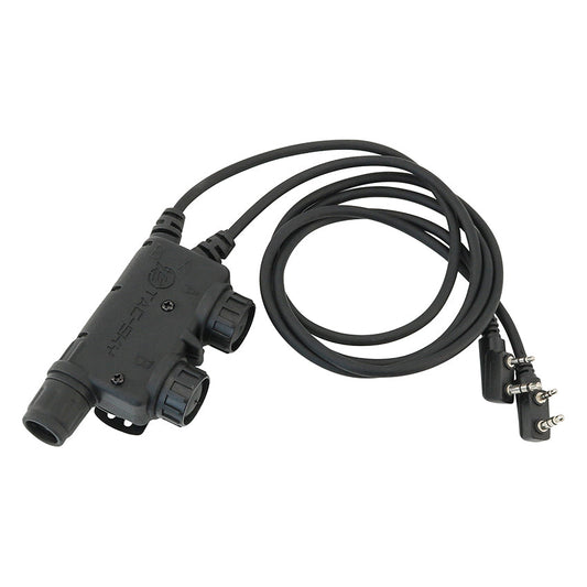 TS TAC-SKY U94 V2 PTT Dual Push to Talk 2 Pin K Plug for C2/C3 Tactical Headset for intercom
