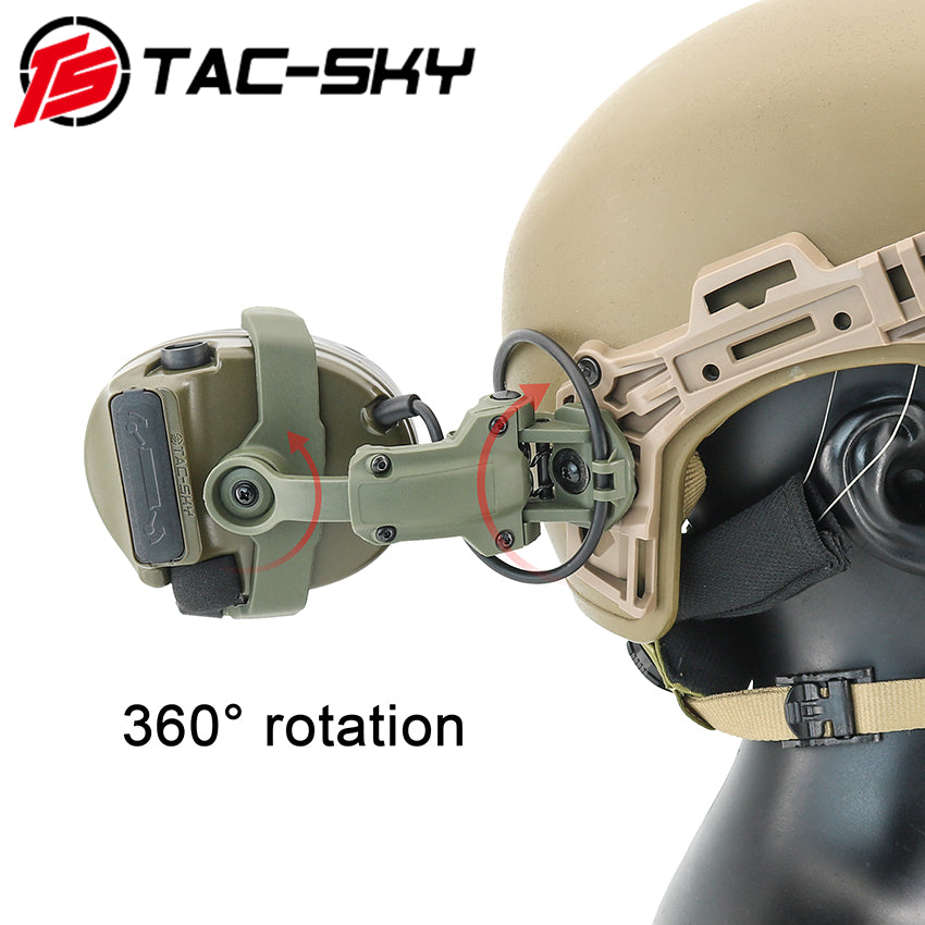 TS TAC-SKY 2.0 Wendy 3.0 Rail Helmet Mounting C3 Tactical Headset Hearing Protection + V2 PTT