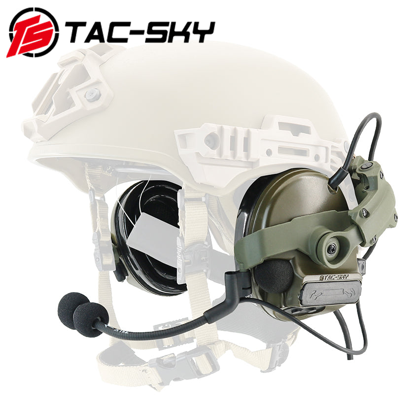 TS TAC-SKY 2.0 Wendy 3.0 Rail Helmet Mounting C3 Tactical Headset Hearing Protection + V2 PTT