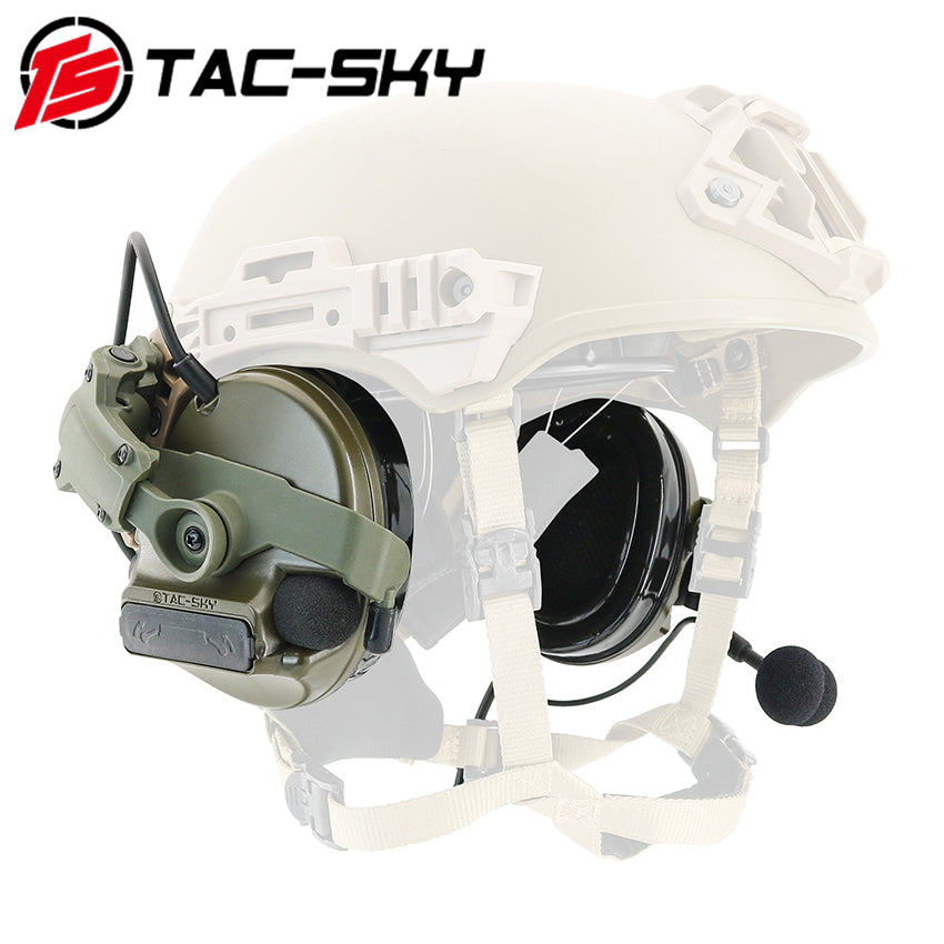 TS TAC-SKY 2.0 Wendy 3.0 Rail Helmet Mounting C3 Tactical Headset Hearing Protection + V2 PTT