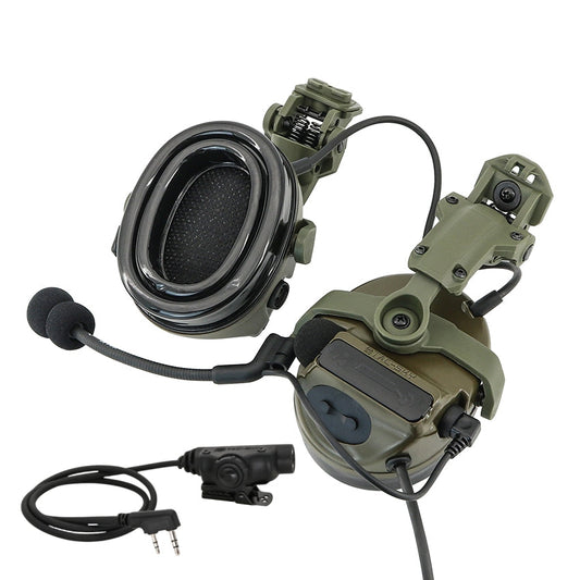 TS TAC-SKY 2.0 Wendy 3.0 Rail Helmet Mounting C3 Tactical Headset Hearing Protection + V2 PTT