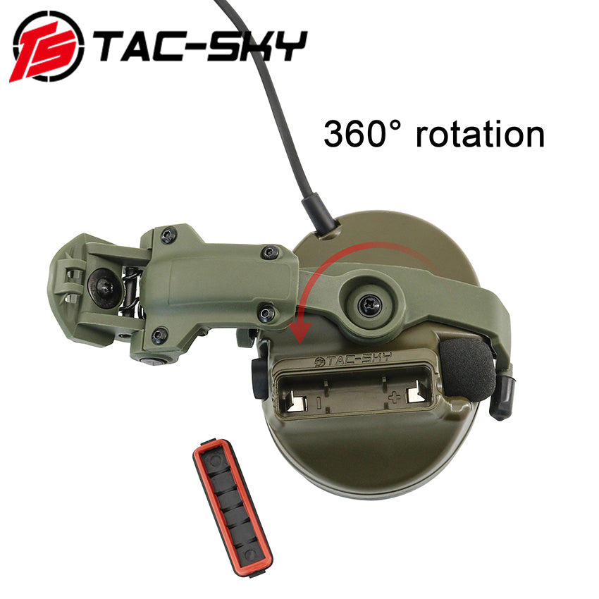 TS TAC-SKY 2.0 Wendy 3.0 Rail Helmet Mounting C3 Tactical Headset Hearing Protection + V2 PTT