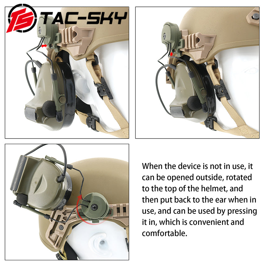 TS TAC-SKY Wendy 3.0 Rail Helmet Mounting Bracket Compatible with Comta II/III Tactical Headset