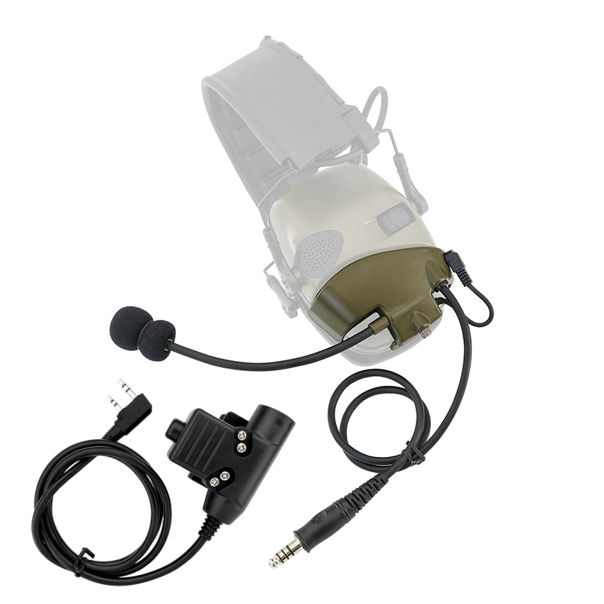 TAC-SKY Microphone & PTT for Howard Leight Impact Sports Noise Cancelling Headphones Airsoft
