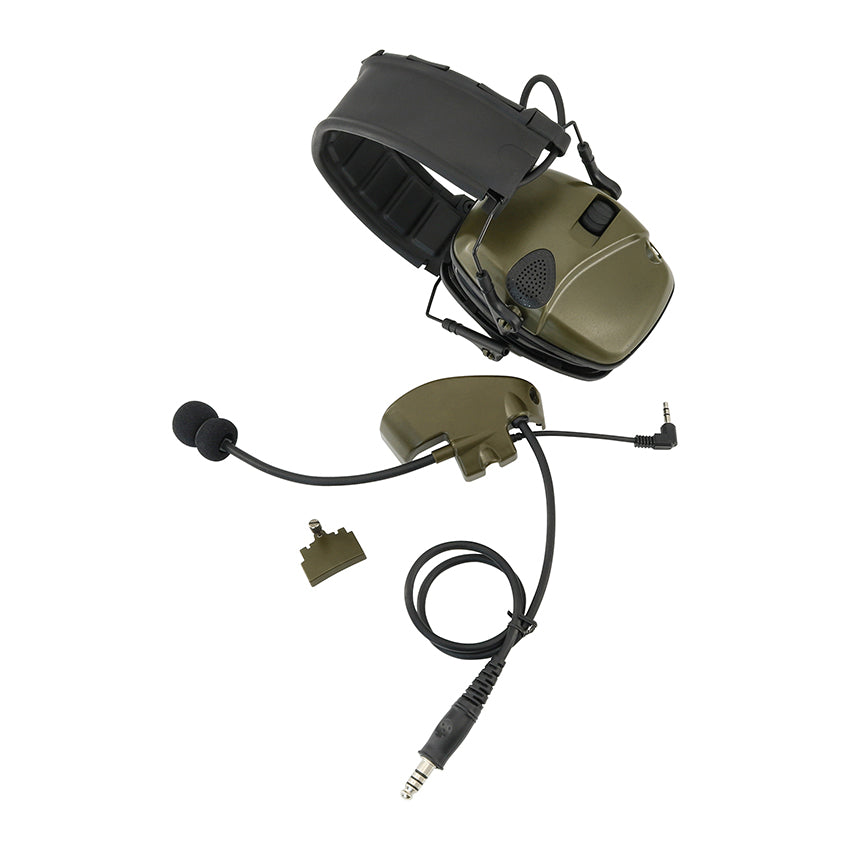 TAC-SKY Microphone & PTT for Howard Leight Impact Sports Noise Cancelling Headphones Airsoft