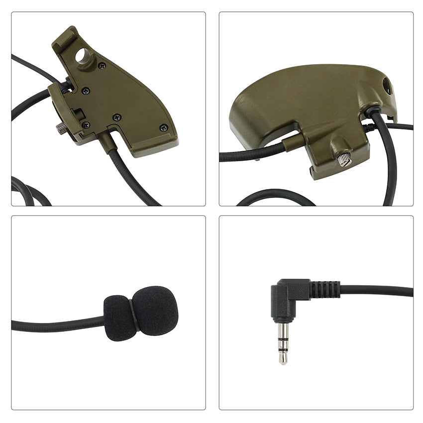 TAC-SKY Microphone & PTT for Howard Leight Impact Sports Noise Cancelling Headphones Airsoft