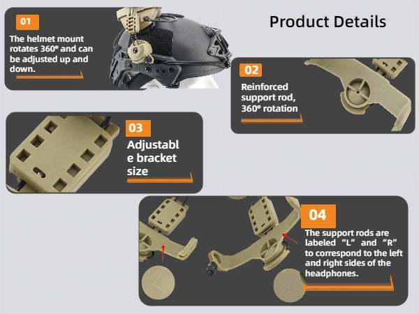 TAC-SKY Tactical Helmet Adapter for Wendy 2.0 Mount Compatible with COMTA II/III/V Shooting Headsets