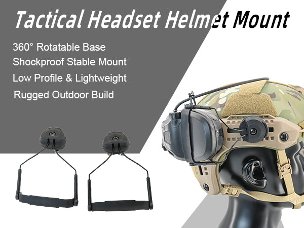 Tactical Helmet Headset Adapter Mount, Compatible with AMP Headset for M-LOK Helmet Rails