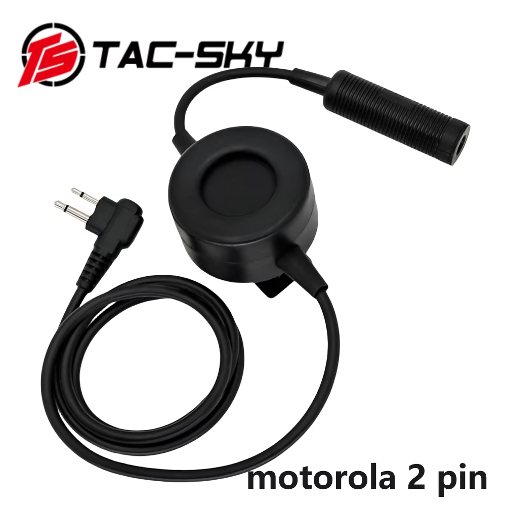 TAC-SKY Tactical PTT TCI PTT Headset Adapter is Suitable for Electronic Protective Earmuffs Hunting Shooting  Headset