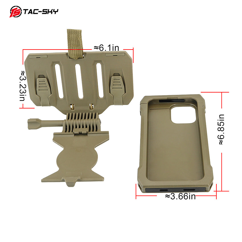 TAC-SKY New Detachable Tactical Phone Chest Mount MOLLE for iPhone 14–15 PULS Size L
