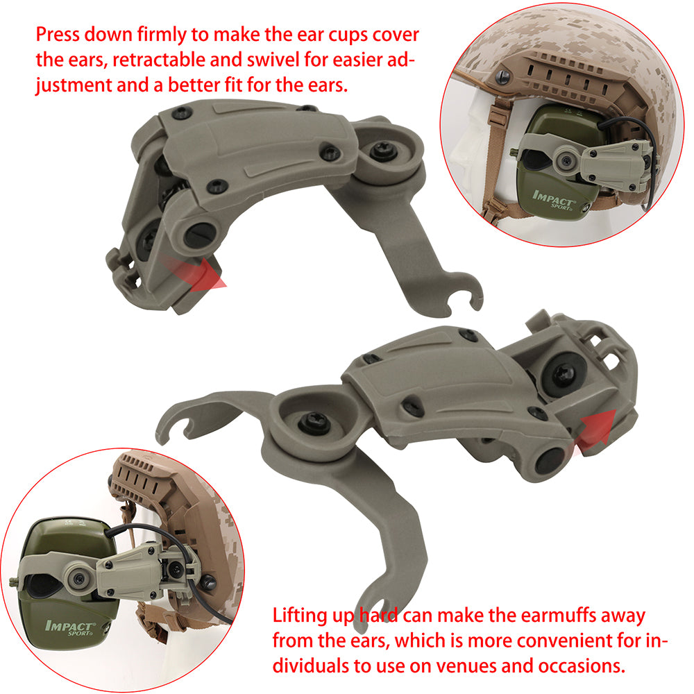 TAC-SKY Tactical Headset ARC Rail Adapter for Howard Leight Impact Sport Airsoft Shooting Sports Headphones