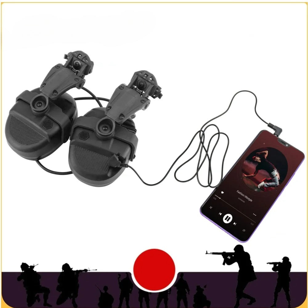 TAC-SKY Tactical Electronic Hearing Protection Silicone Earmuffs +3.5mm for ARC Track— for Outdoor Shooting and Hunting