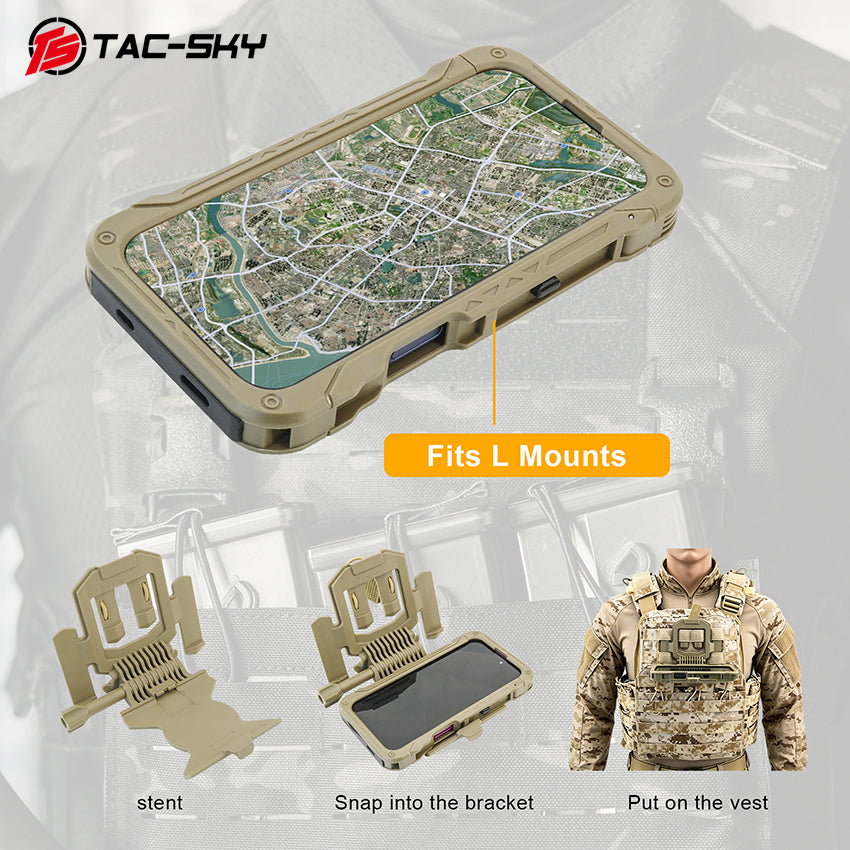 TAC-SKY Hunting Shooting Game Phone Case with Foldable Phone Stand Fits MOLLE Vests Compatible with iPhone 17 Pro Max