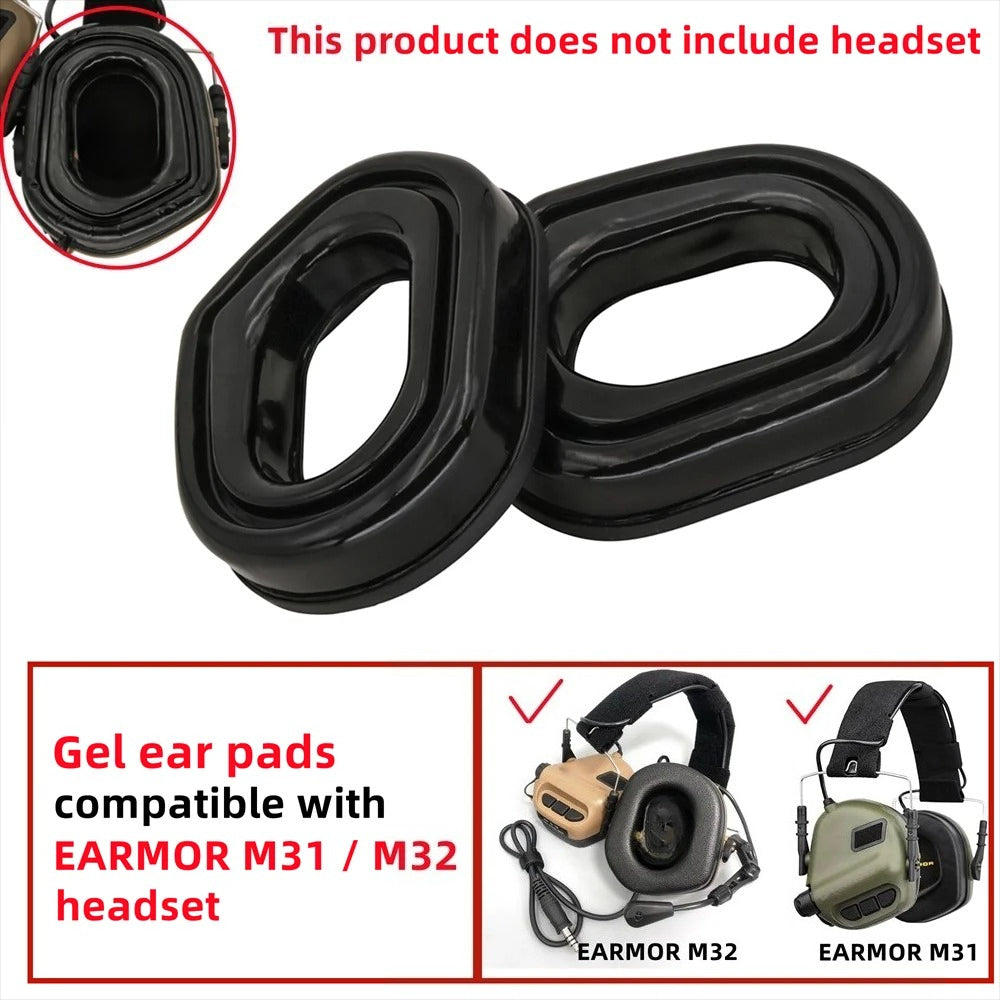 Tactical Gel ear pads Compatible with EARMOR M31/M32 Tactical Shooting Headphones and Noise-canceling Earmuffs
