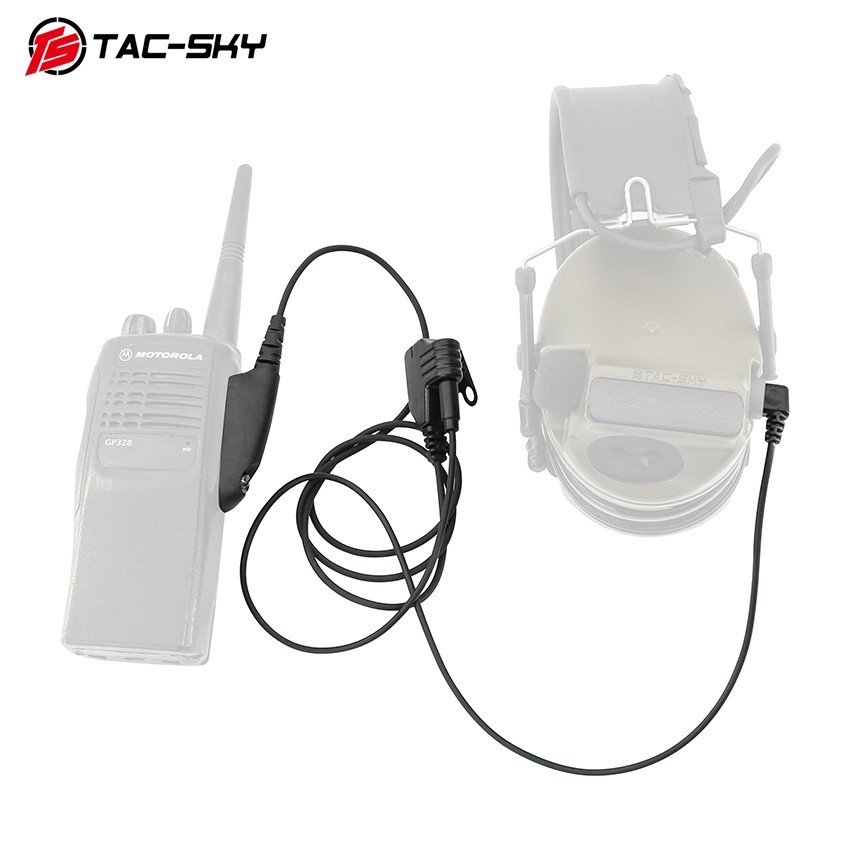 TAC-SKY Tactics GP328 Plug-to-3.5 mm /Mic Cable Compatible with Motorola GP140, GP320, and GP328 -Way Radios