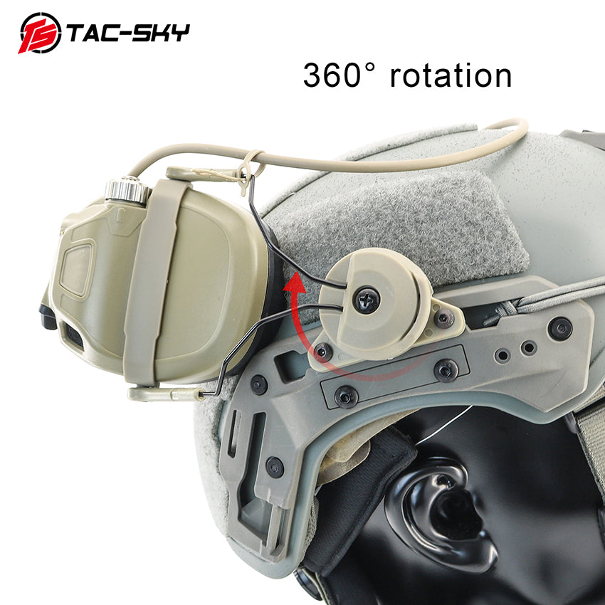 TAC-SKY Tactical Helmet Headset Mount Designed for AMP Communication Headsets, for Wendy 2.0 Helmet Rail