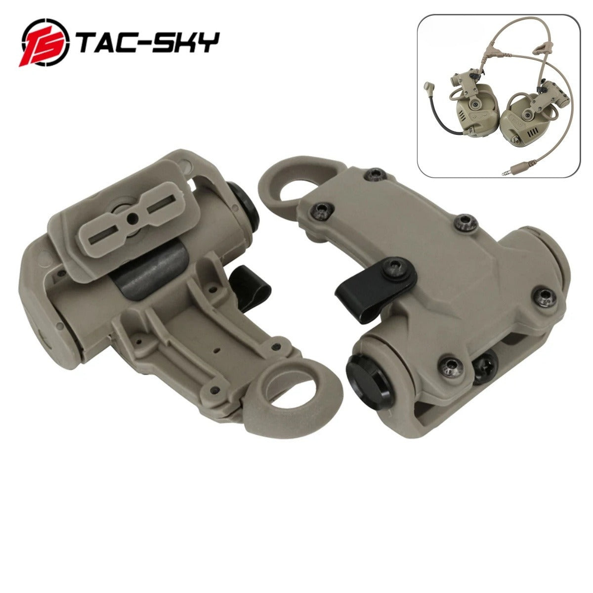TS TAC-SKY Tactical Helmet Rail Adapter Compatible With RAC Headset and With Helmets Wendy 2.0 3.0 Rail