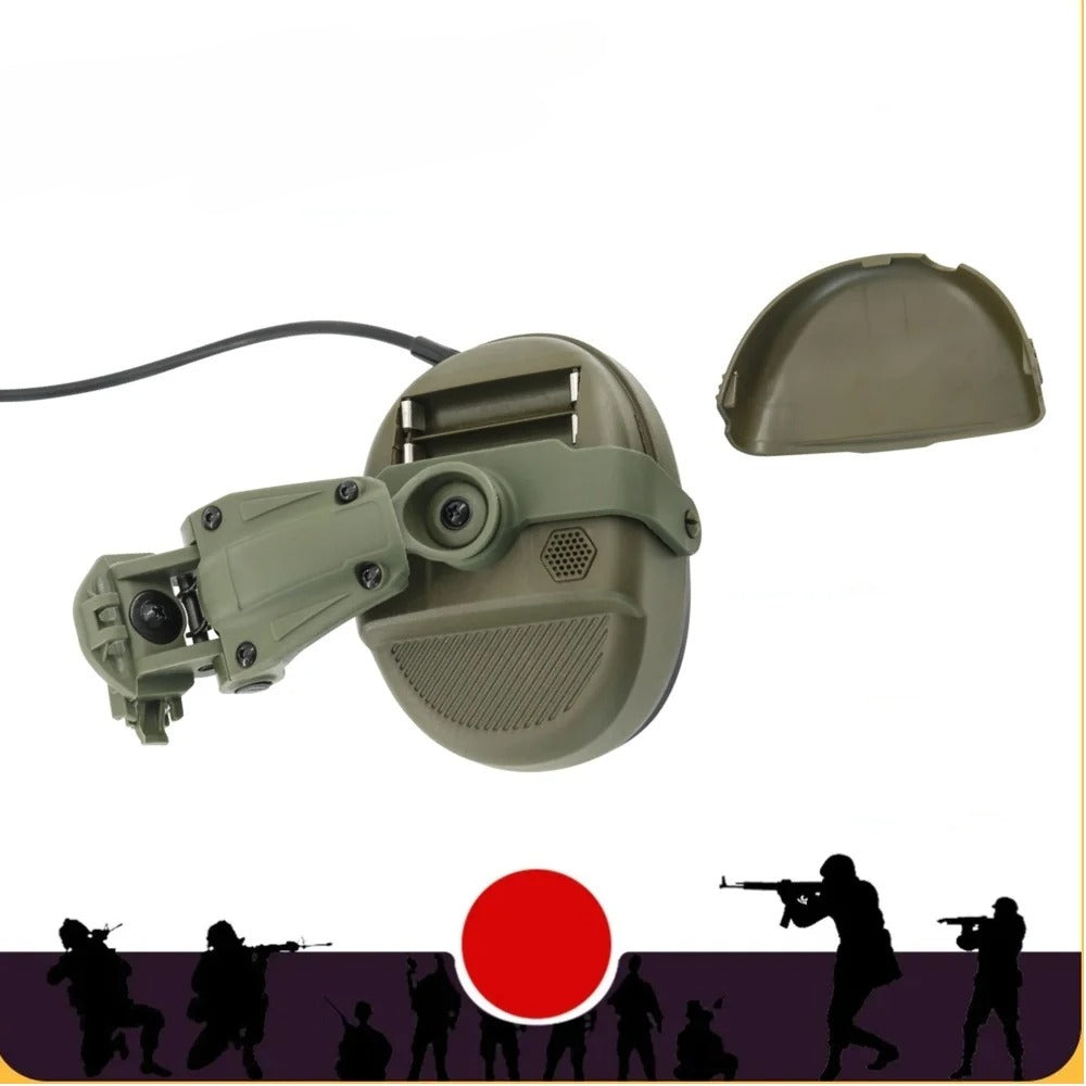 TAC-SKY Tactical Electronic Hearing Protection Silicone Earmuffs +3.5mm for ARC Track— for Outdoor Shooting and Hunting
