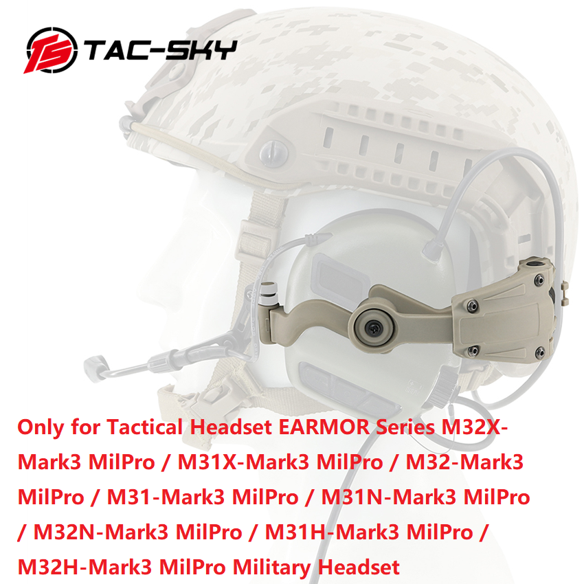TAC-SKY Tactical Helmet Rail Adapter for ARC/WENDY/MTEK Rails for use with EARMOR M32-MOD3 / M32H-MOD3 Military Headphones