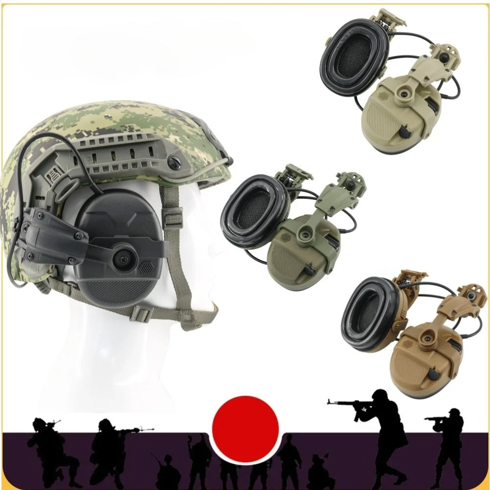 TAC-SKY Tactical Electronic Hearing Protection Silicone Earmuffs +3.5mm for ARC Track— for Outdoor Shooting and Hunting