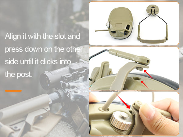 Tactical Helmet Headset Adapter Mount, Compatible with AMP Headset for M-LOK Helmet Rails