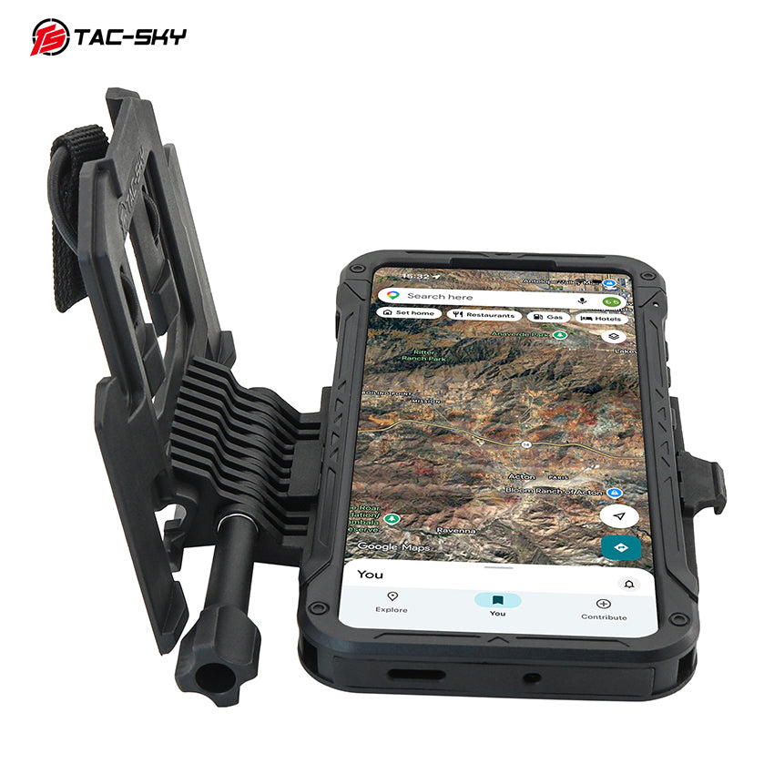 TAC-SKY Tactical Accessory Chest Mount Phone Holder Compatible with Samsung Galaxy S23/S24/S25 and MOLLE Vest Mounts