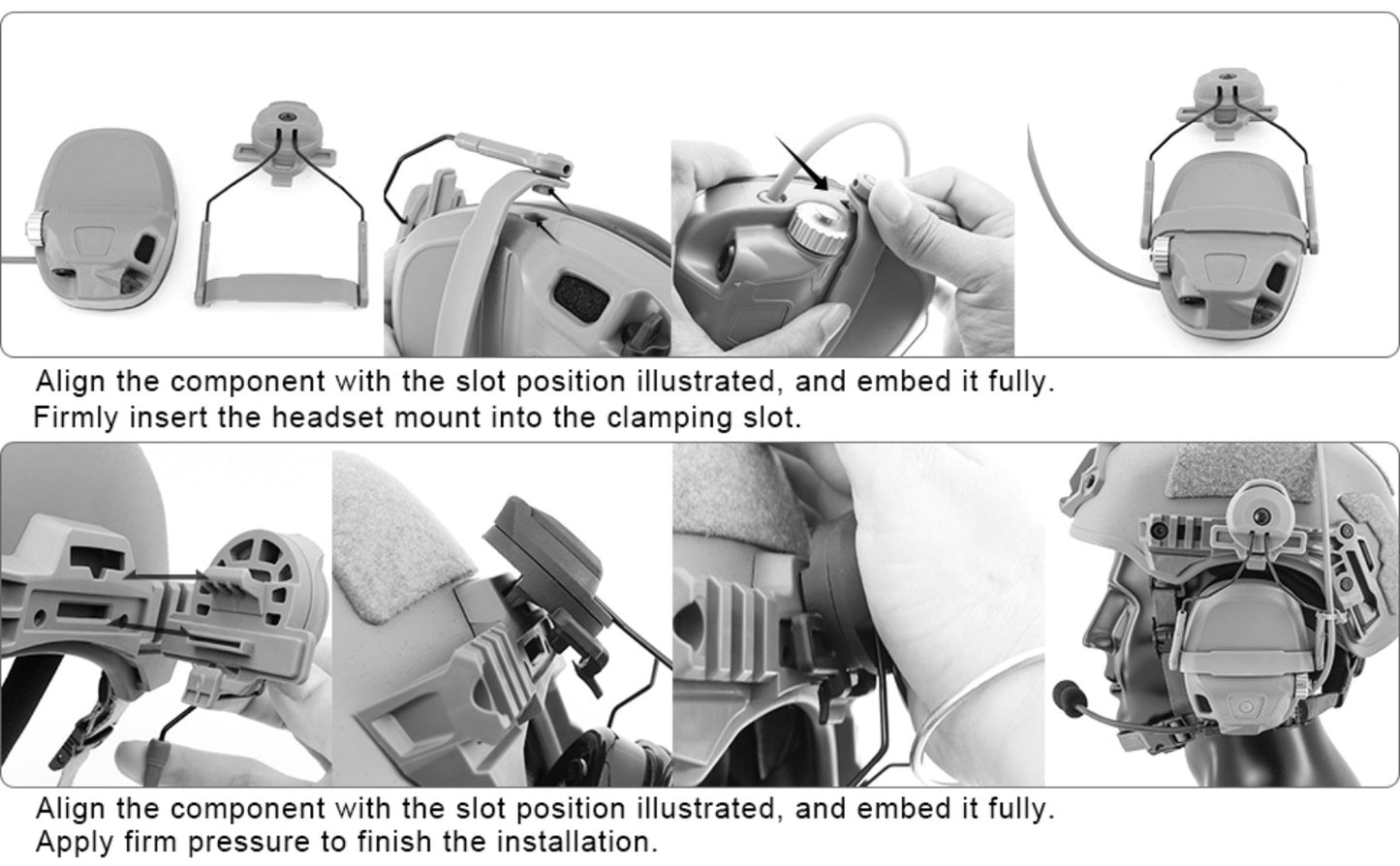 TAC-SKY Tactical Helmet Headset Mount for AMP Communication Headsets Fits Wendy 3.0 Helmet Rail