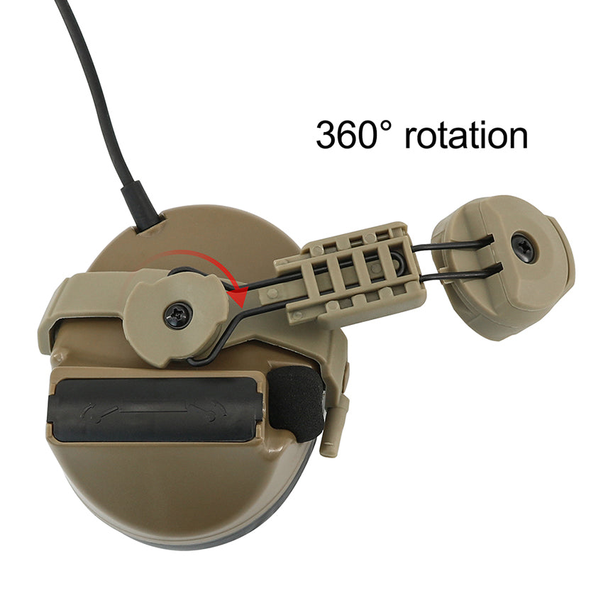 TAC-SKY  Tactical Headset C2 with Hearing Protection, Electronic Silicone ear Cups and ARC Rail Helmet mount