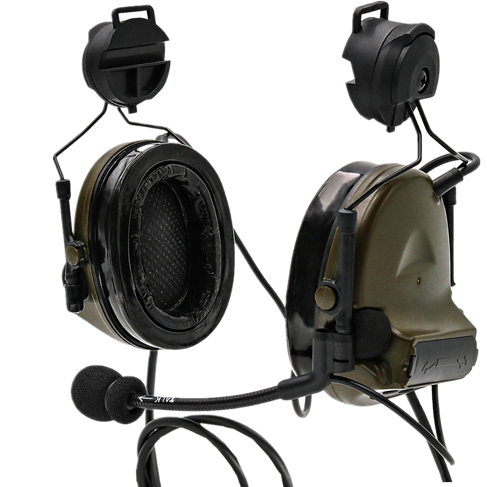 TAC-SKY Tactical Dual-Channel for COMTA II Headset ARC Rail Mount Edition Compatible with Baofeng UV5R / UV82 Two-Way Radios