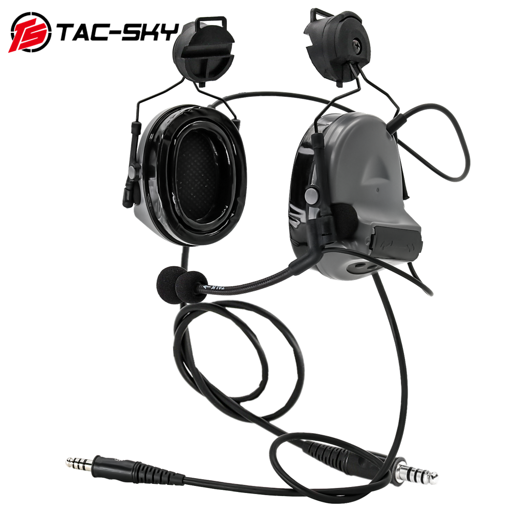 TAC-SKY Tactical Dual-Channel for COMTA II Headset ARC Rail Mount Edition Compatible with Baofeng UV5R / UV82 Two-Way Radios