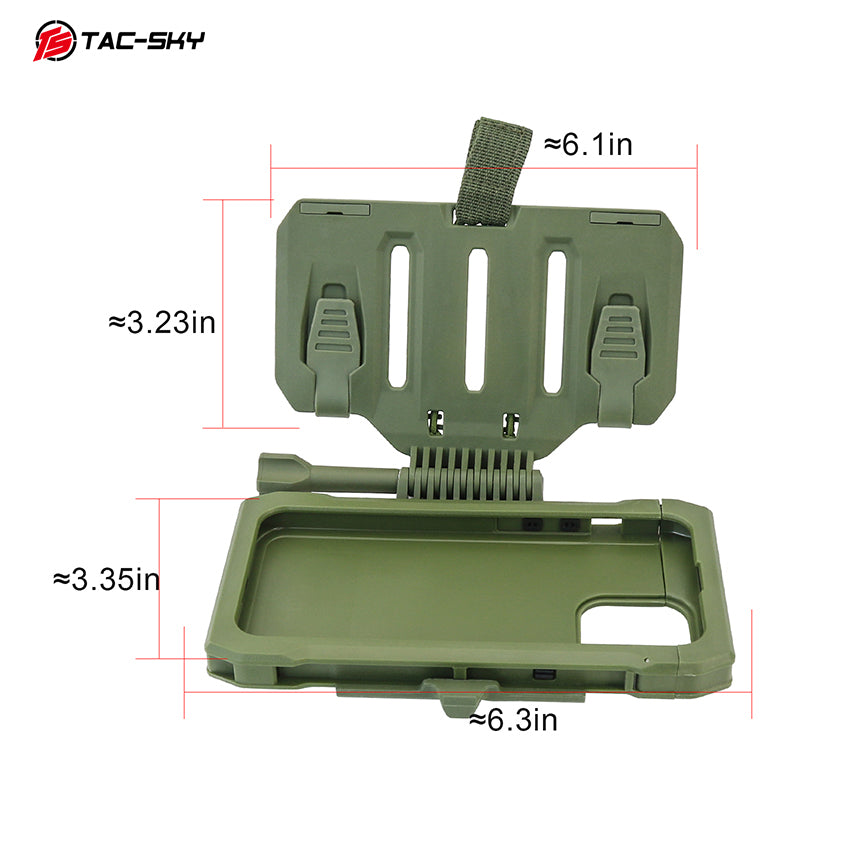 TAC-SKY MOLLE Chest Phone Holder Back-Insert Style Tactical Phone Mount for  for iPhone 14–15 Pro Size M