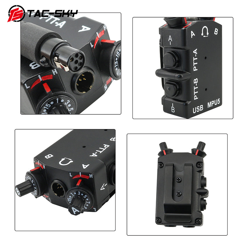 TAC-SKY Tactical Dual-Communication MPU5 PTT Adapter 6-pin PTT plug+KENWOOD plug Compatible with PRC-152/Baofeng UV-5R