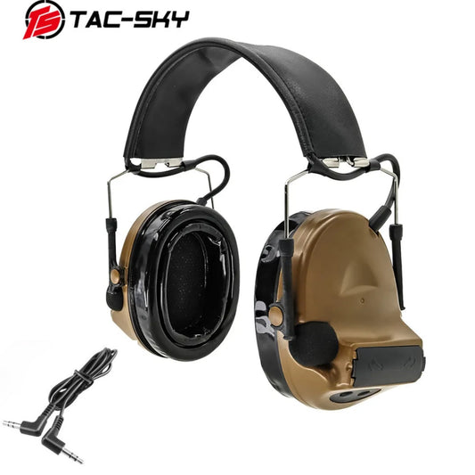 TAC-SKY Tactical HeadsetTACSKYC2 IPSC No Mic Silicone Earmuffs Electronic Noise Cancelling Hearing Protection Shooting Headset