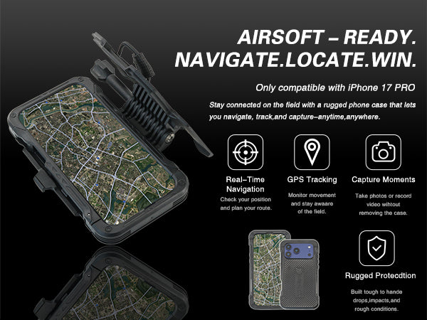 TAC-SKY Tactical Phone Case with Foldable Phone Stand for MOLLE Outdoor Hunting Vests, Compatible with iPhone 17Pro