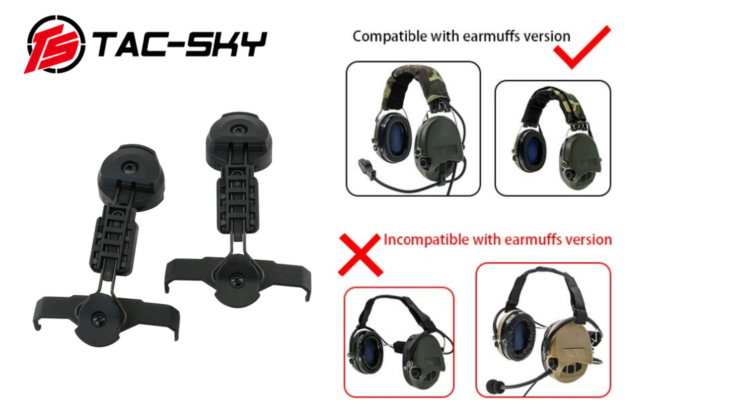 TS TAC-SKY ARC Rail Helmet Mounting Compatible with Sordin Supreme PRO X Headset